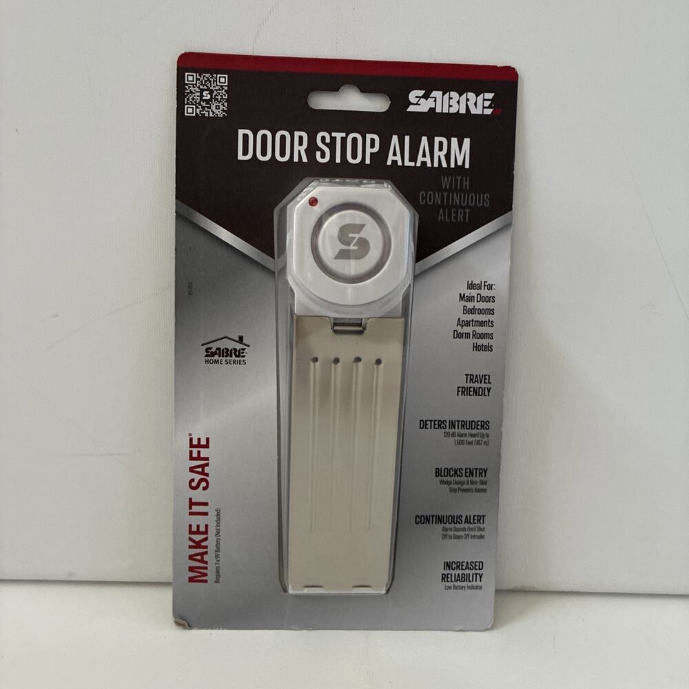 Sabre Security Door Stop Alarm Wedge Loud for Siren Hotel Dorm Apartment HS-DSA
